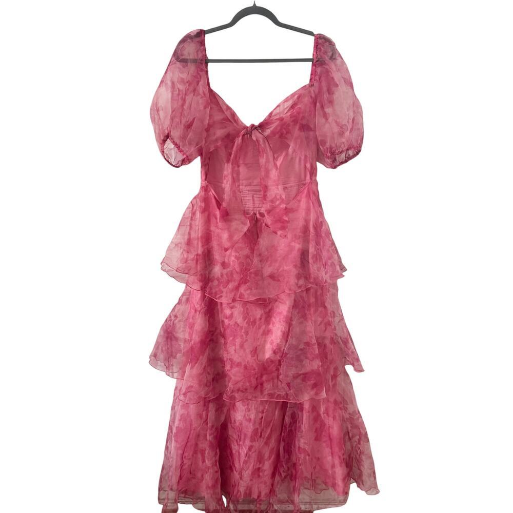Hello Molly Enchanted Castle Tiered Midi Dress Pink Whimsical Size XL - Picture 8 of 11